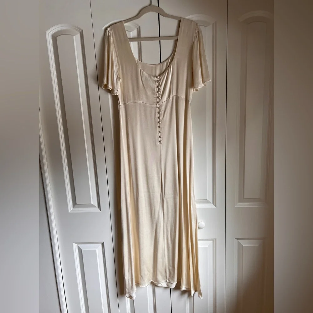 Nobody’s Child Cream Satin Midi Dress Size 6 | Formal